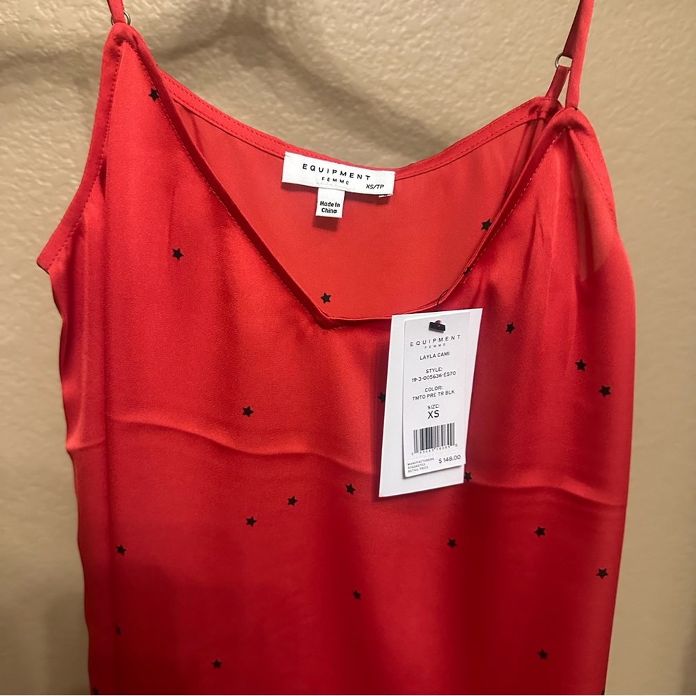 Equipment Red Cami Top with Black Star